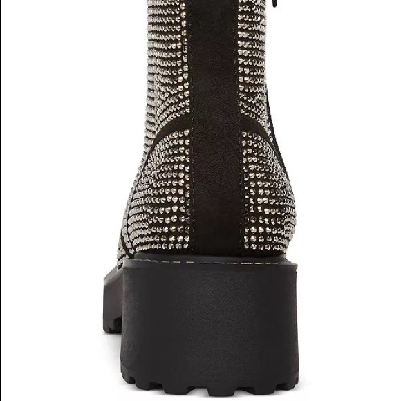 Madden Girl Rhinestone Lace-Up Combat Boots - Picture 3 of 4